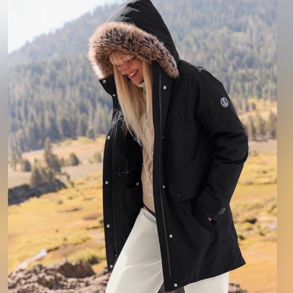 Lands’ End Women's Expedition Down Waterproof Winter Parka Coat black Size 1X